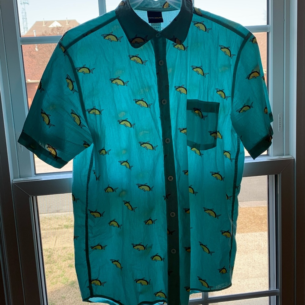 Fith Sun medium taco shark button down shirt